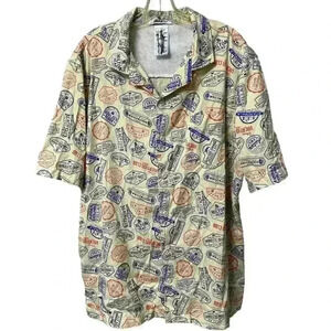 Disney Parks Vacation Club Resort Button Front Vented Camp Passport Shirt Men XL